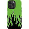 Green Flames iPhone 15 Pro Impact Case