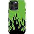 Green Flames iPhone 15 Pro Impact Case