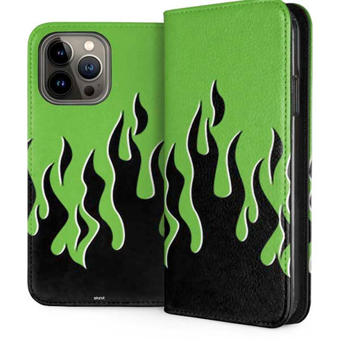 Green Flames iPhone Cases