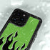 Green Flames iPhone 15 Pro Waterproof Case