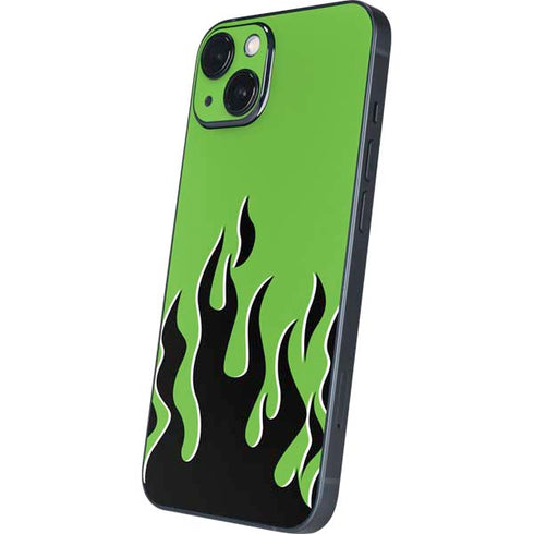 Green Flames iPhone 15 Skin