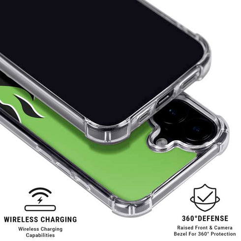 Green Flames iPhone 16 Clear Case