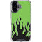 Green Flames iPhone 16 Plus Clear Case