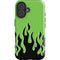 Green Flames iPhone 16 Plus Impact Case