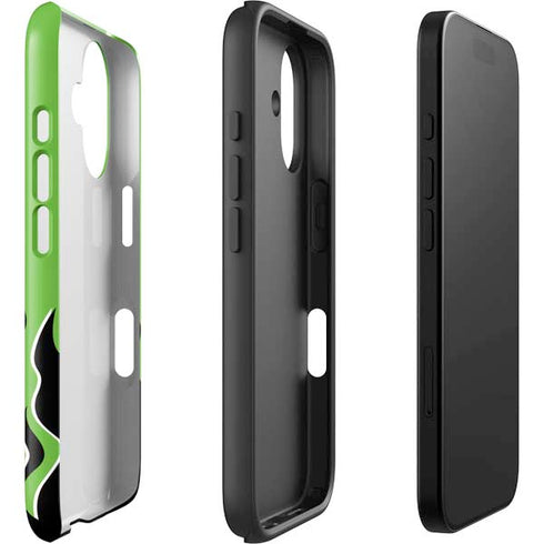 Green Flames iPhone 16 Plus Impact Case