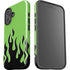 Green Flames iPhone 16 Plus Impact Case