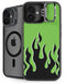 Green Flames iPhone 16 Plus Kickstand Case