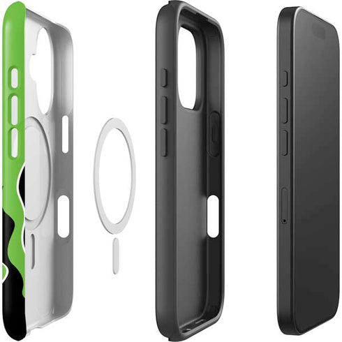 Green Flames iPhone 16 Plus Magsafe Impact Case
