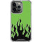 Green Flames iPhone 16 Pro Clear Case