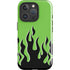 Green Flames iPhone 16 Pro Impact Case