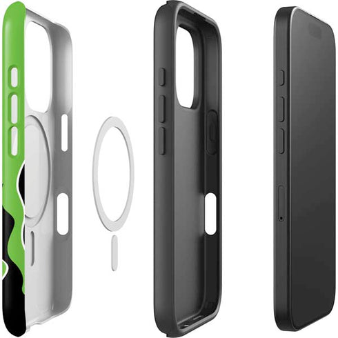 Green Flames iPhone 16 Pro Magsafe Impact Case