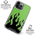 Green Flames iPhone 16 Pro Max Clear Case
