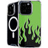 Green Flames iPhone 16 Pro Max MagSafe Case