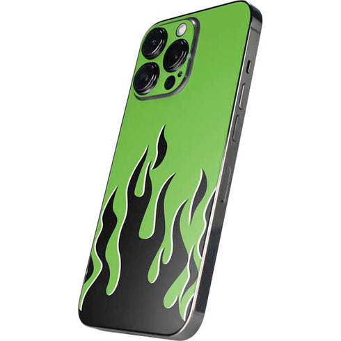 Green Flames iPhone 16 Pro Max Skin
