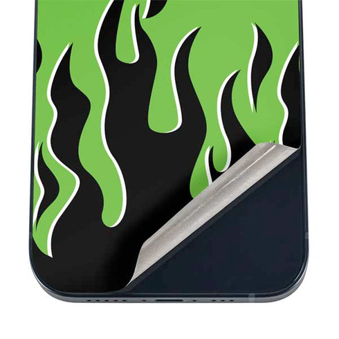 Green Flames iPhone 16 Skin