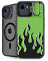 Green Flames iPhone 16e Kickstand Case
