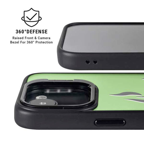 Green Flames iPhone 16e Kickstand Case