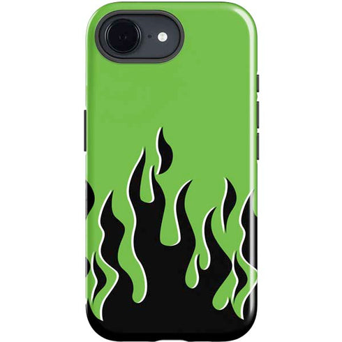 Green Flames iPhone 16e Impact Case