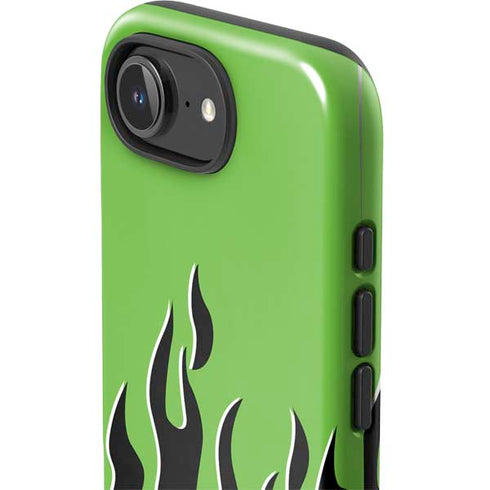 Green Flames iPhone 16e Impact Case