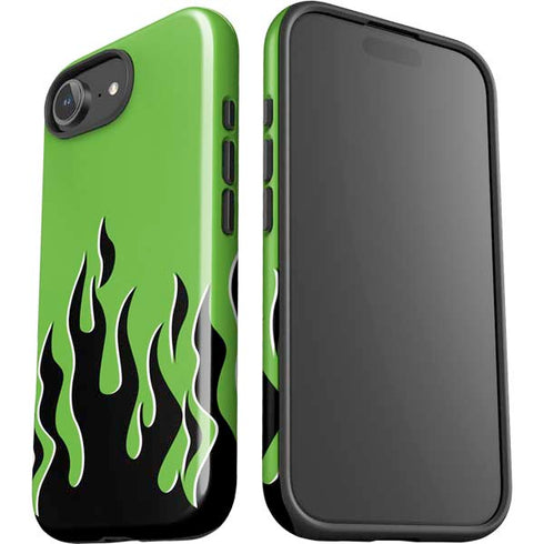 Green Flames iPhone 16e Impact Case