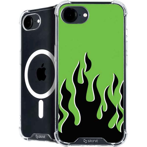 Green Flames iPhone 16e MagSafe Case