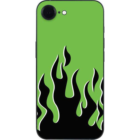 Green Flames iPhone 16e Skin