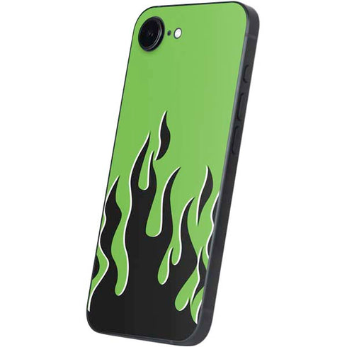 Green Flames iPhone 16e Skin