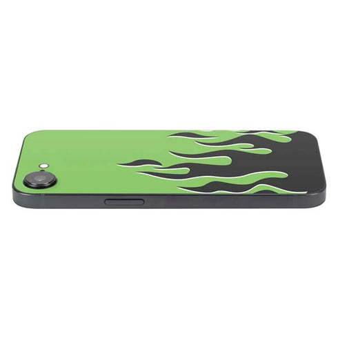 Green Flames iPhone 16e Skin