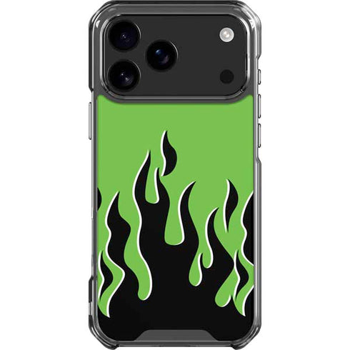Green Flames iPhone 18 Pro Max Clear Case