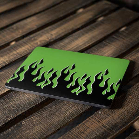 Green Flames Apple MacBook Air Skin