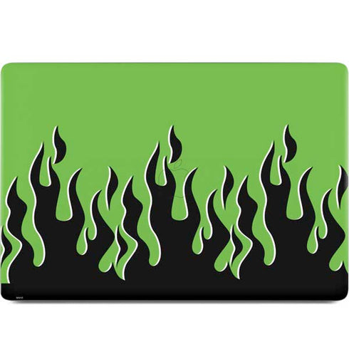 Green Flames MacBook Skins