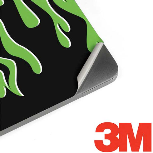 Green Flames MacBook Skins