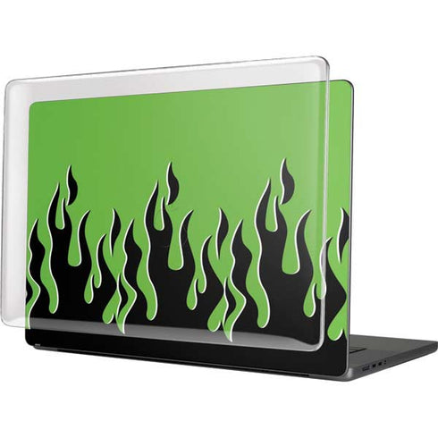 Green Flames MacBook Cases
