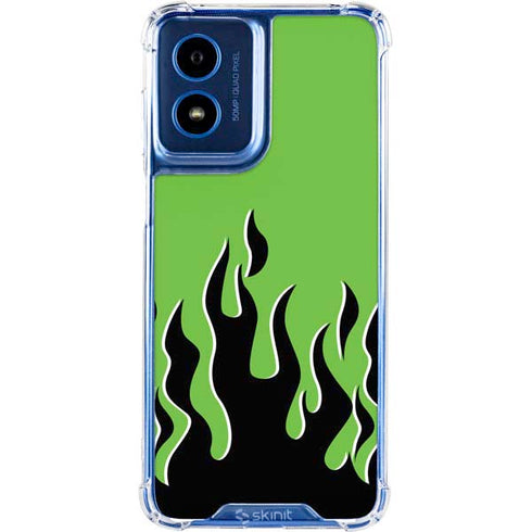 Green Flames Moto G 5G (2024) Clear Case