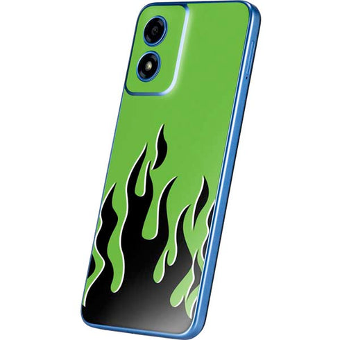 Green Flames Moto G Play 4G (2024) Skin