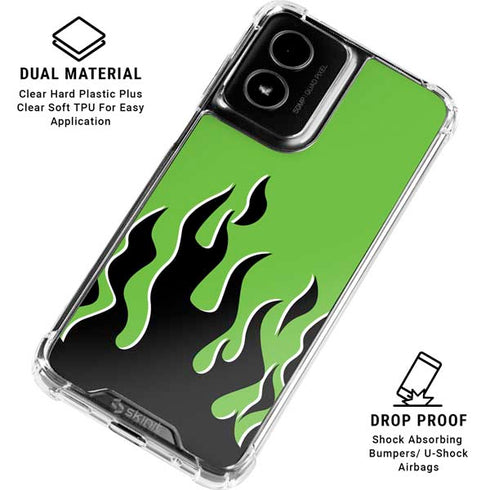 Green Flames Moto G Power 5G (2024) Clear Case
