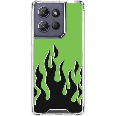 Green Flames Moto G Stylus 5G (2025) Clear Case