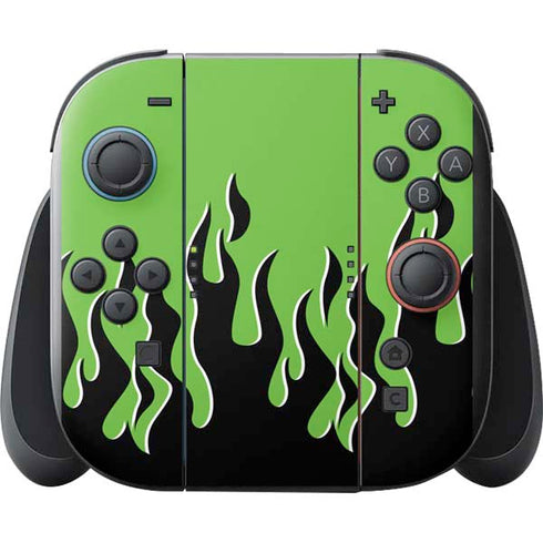 Green Flames Nintendo Switch 2 (2025) with Joy-Con Skin