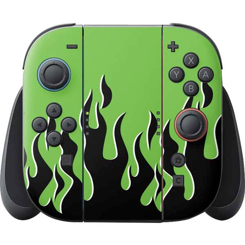 Green Flames Nintendo Switch 2 (2025) Joy-Con Controller Skin