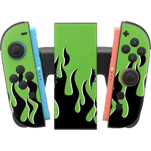 Green Flames Nintendo Switch 2 (2025) Joy-Con Controller Skin