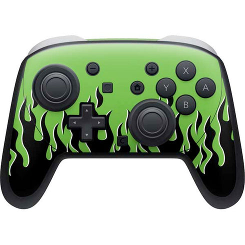 Green Flames Nintendo Skins