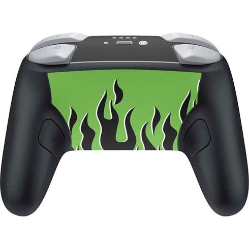 Green Flames Nintendo Switch 2 (2025) Pro Controller Skin