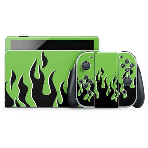 Green Flames Nintendo Skins