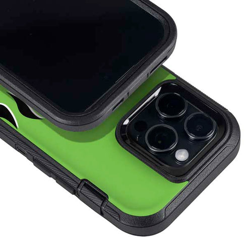 Green Flames Otterbox Defender iPhone Skin