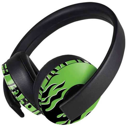 Green Flames PlayStation 4 Gold Wireless Headset Skin