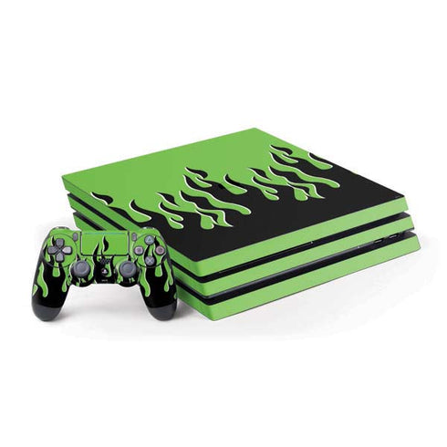 Green Flames PlayStation PS4 Skins