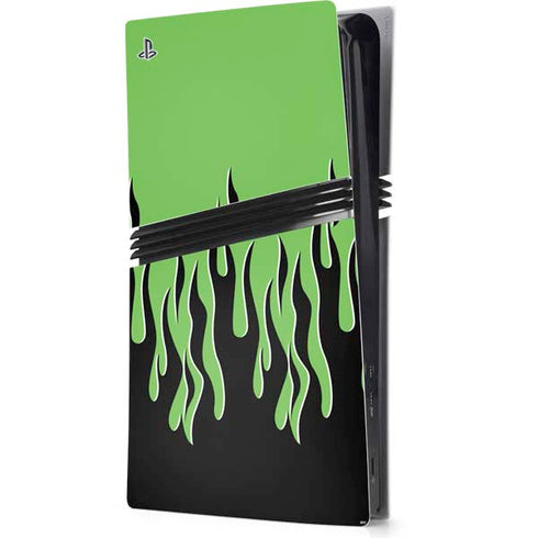 Green Flames PS5 Pro Console Skin