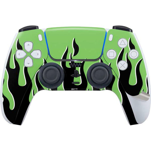 Green Flames PS5 Pro Disk Bundle Skin