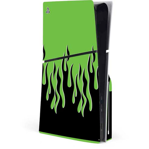 Green Flames PlayStation PS5 Skins