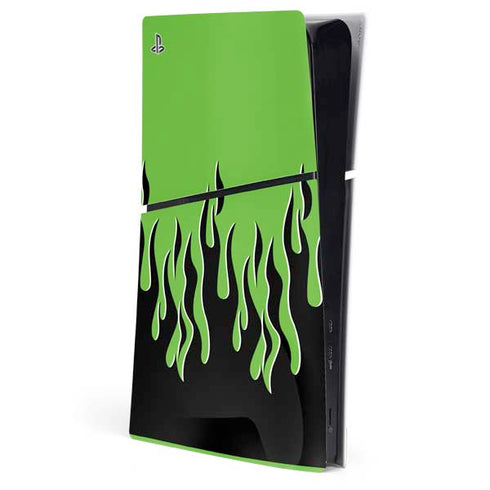 Green Flames PlayStation PS5 Skins